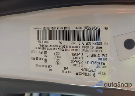 2006 Dodge Grand Caravan Sxt из США, поврежденный, VIN 2D4GP44L16R816416